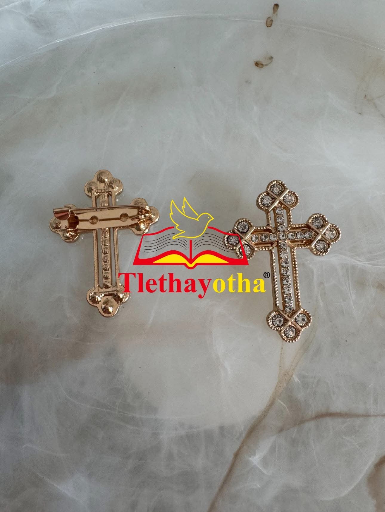 Budded Crystal Rhinestones Grooms Back Crosses Brooches