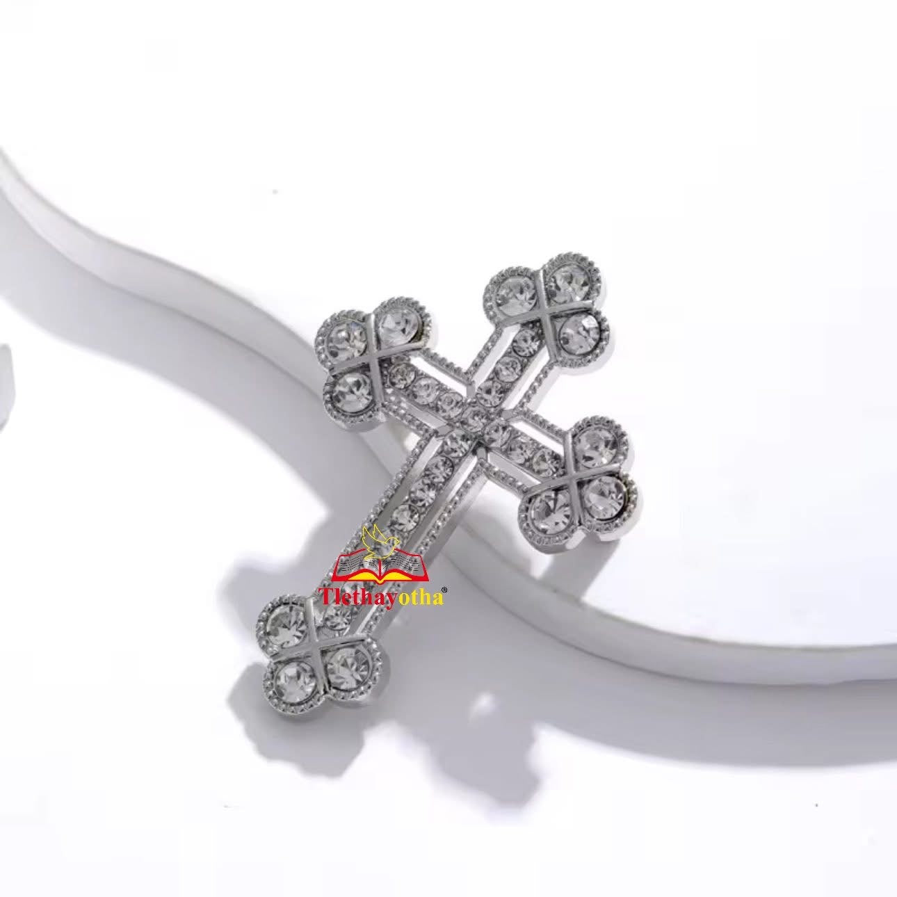 Budded Crystal Rhinestones Grooms Back Crosses Brooches