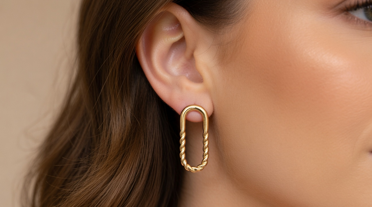 Georgian Twisted Earrings - Gold Stainless Steel Earrings - Lustre & Star