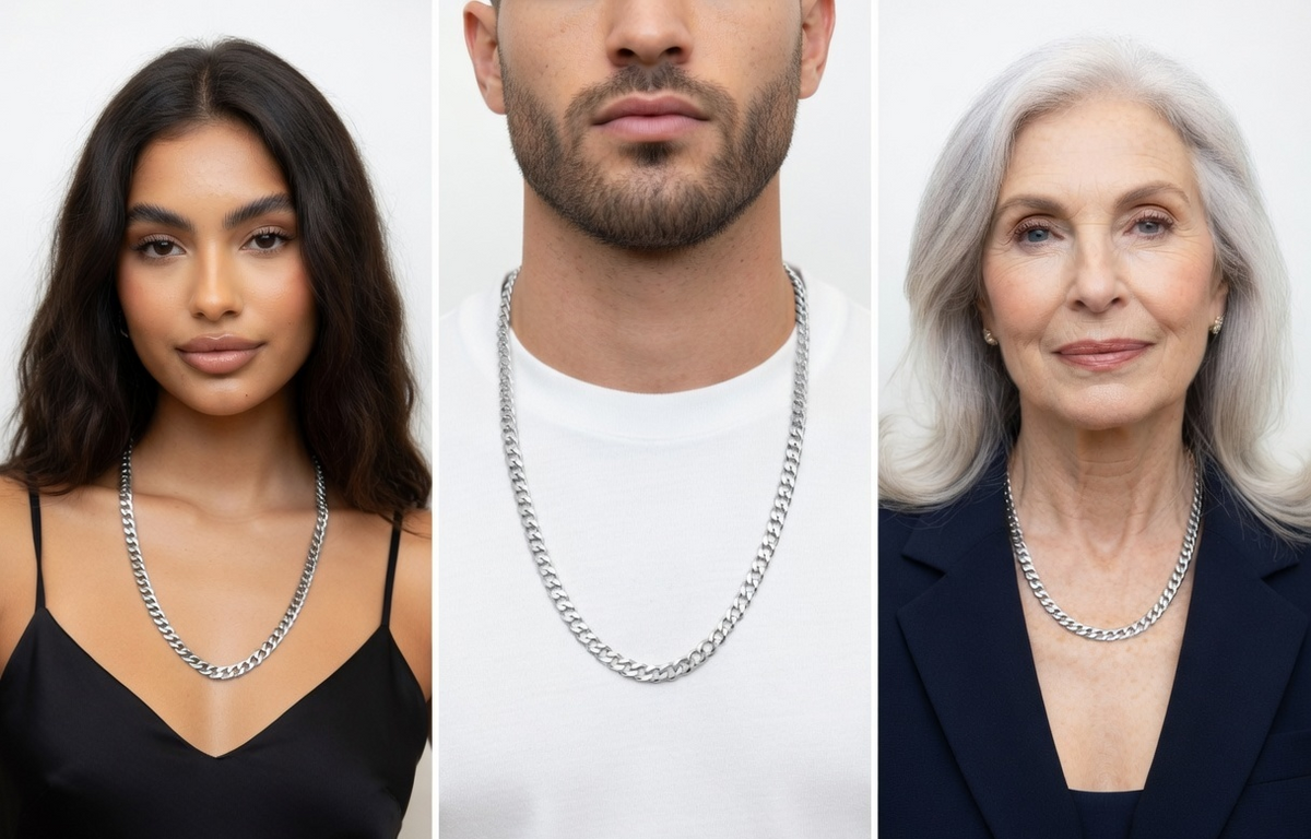 Classic Chain Necklace - Silver Stainless Steel Chain - Lustre & Star