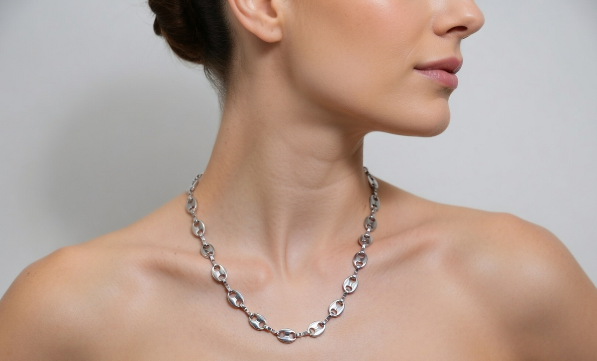 Coffee Bean Chain Necklace - Gold Stainless Steel Chain - Lustre & Star
