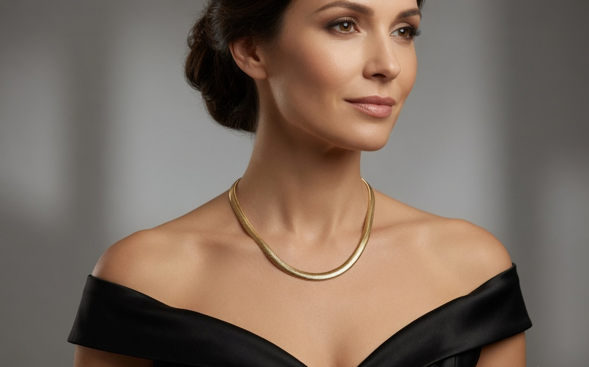 Snake Chain Necklace - Gold Stainless Steel Snake Chain - Lustre & Star