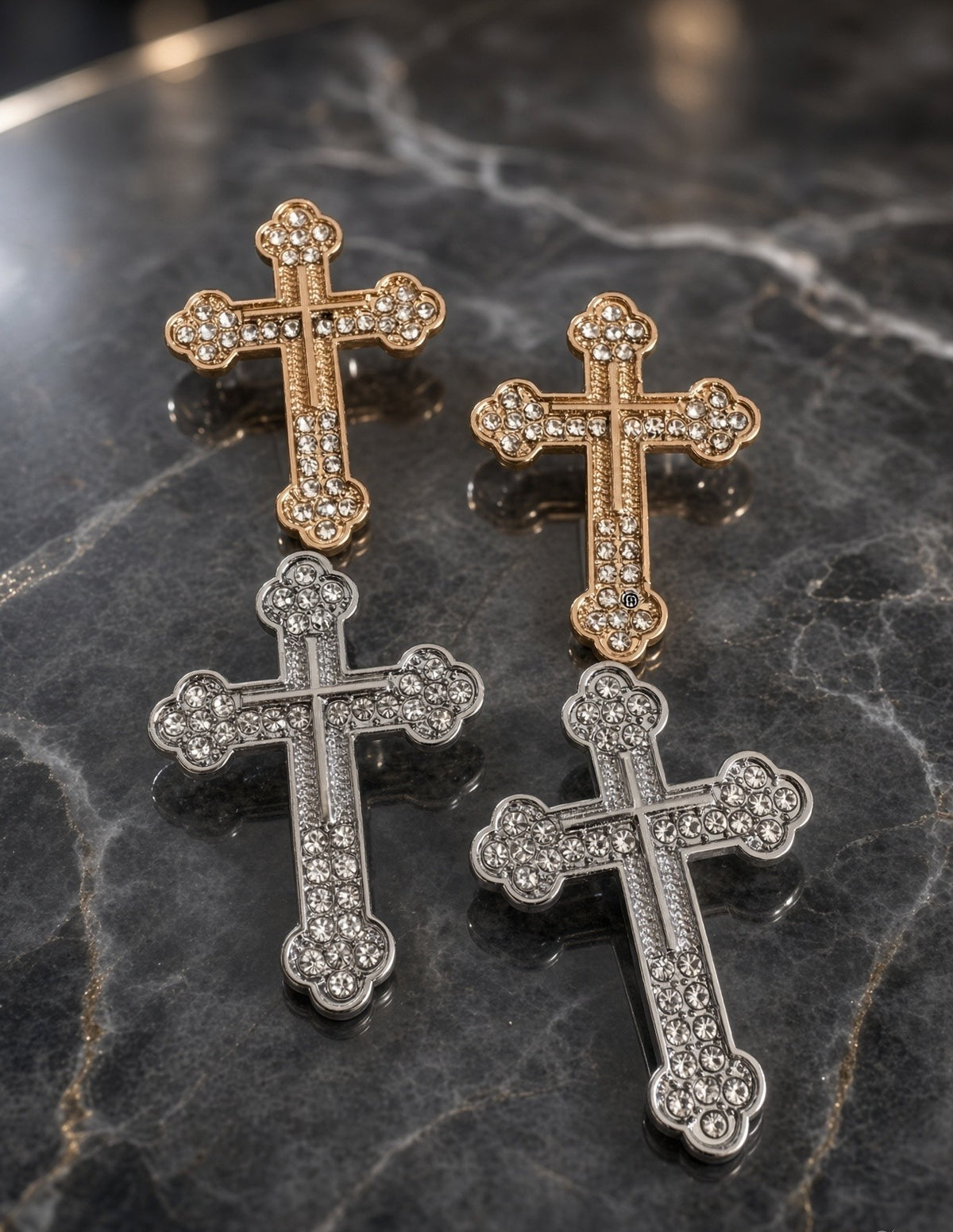 Classic Rhinestone Groom’s Back Cross