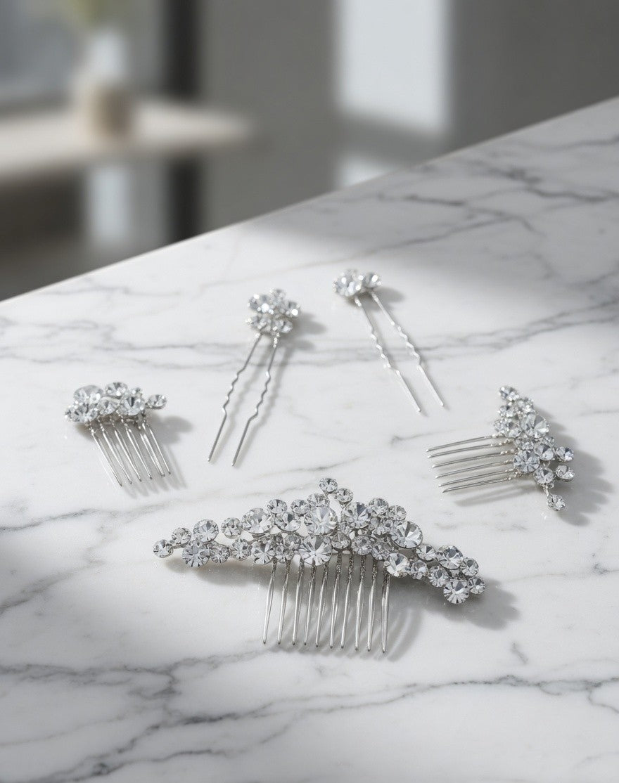 Vela Bridal Hair Comb - Gold Crystal Bridal Hair Comb - Lustre & Star