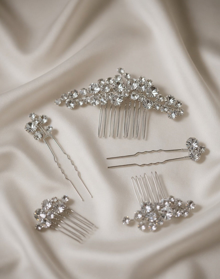 Vela Bridal Hair Comb - Gold Crystal Bridal Hair Comb - Lustre & Star