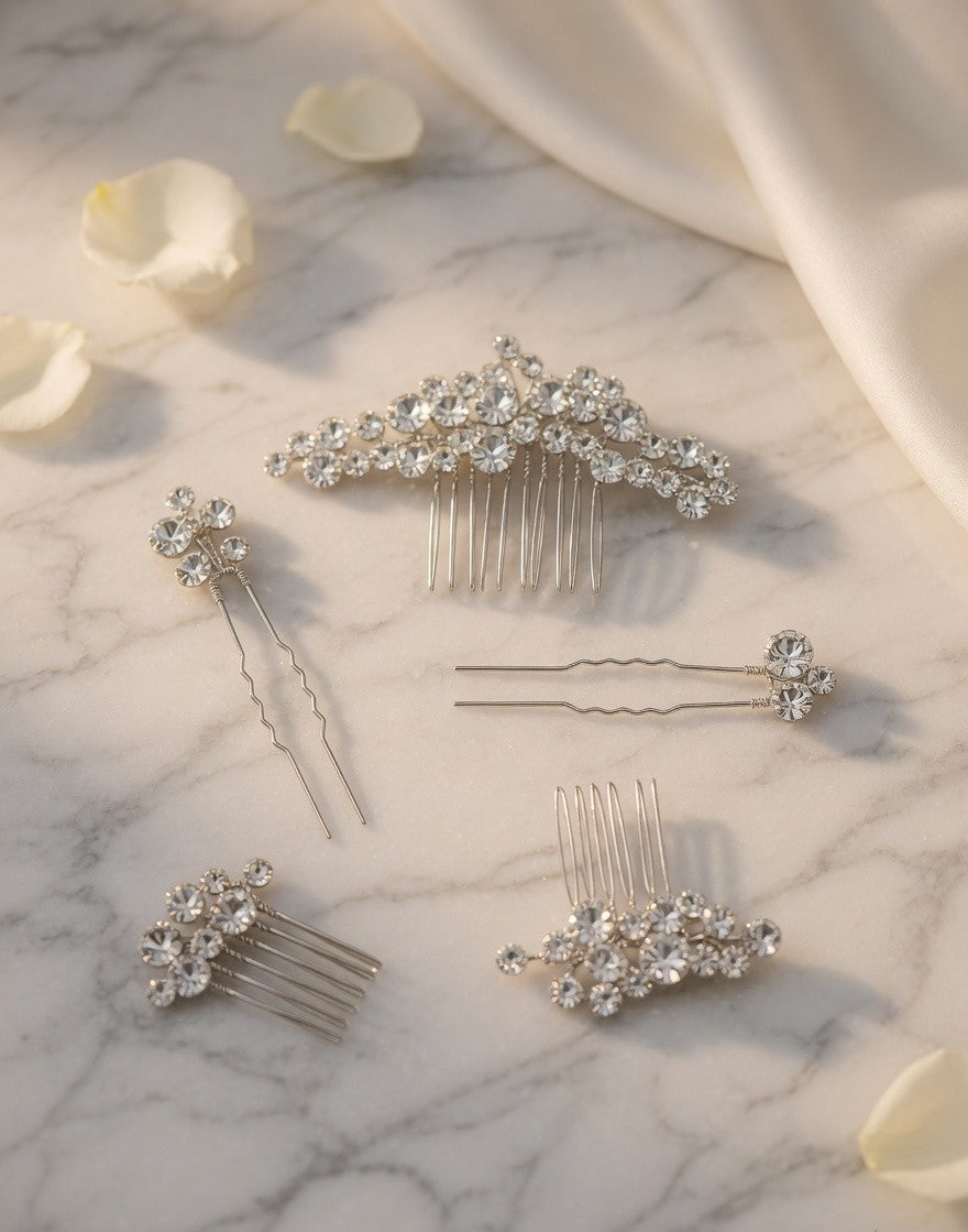 Vela Bridal Hair Comb - Gold Crystal Bridal Hair Comb - Lustre & Star