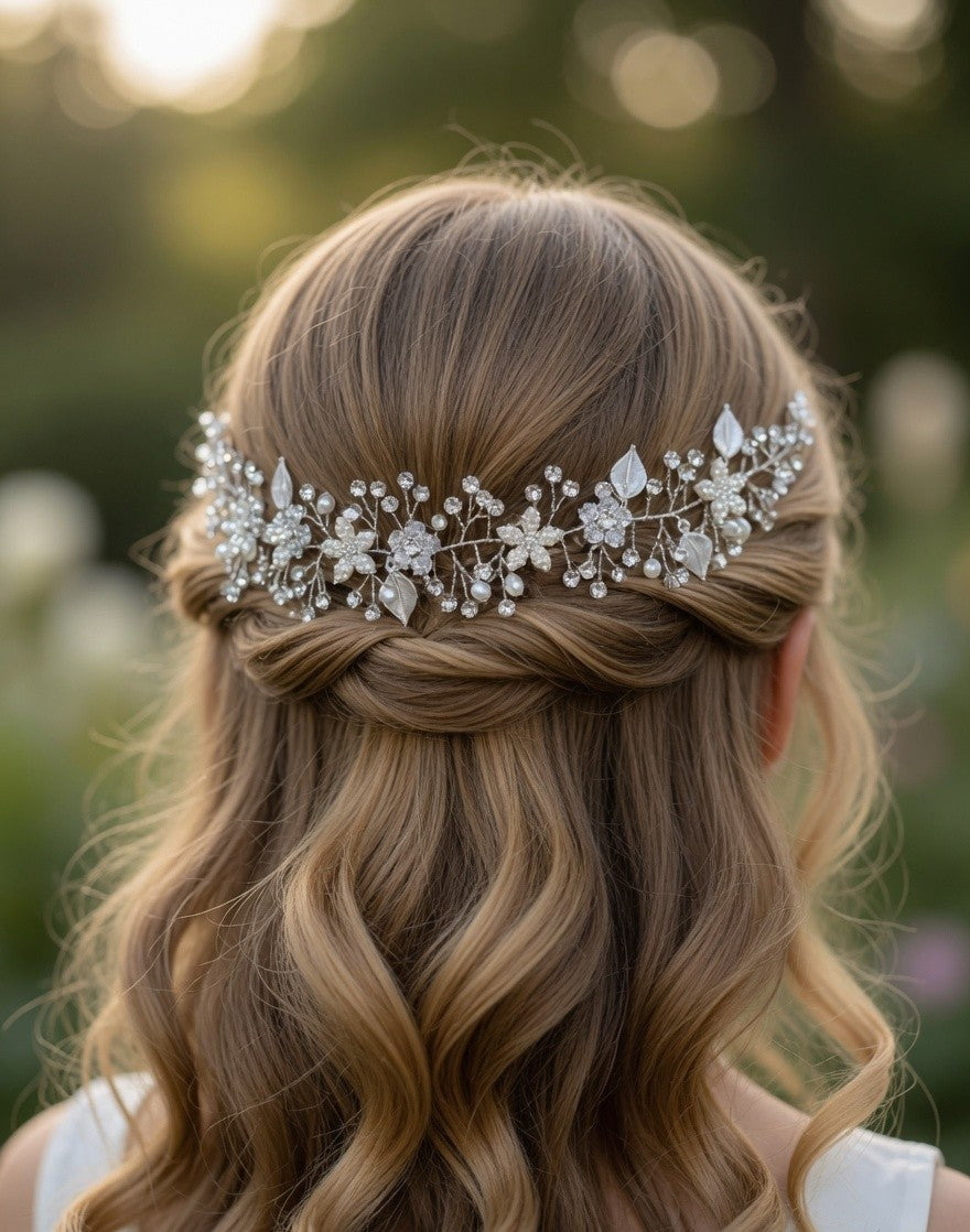 Petal Princess Flower Girl Hairband - White Floral Kids Headband - Lustre & Star