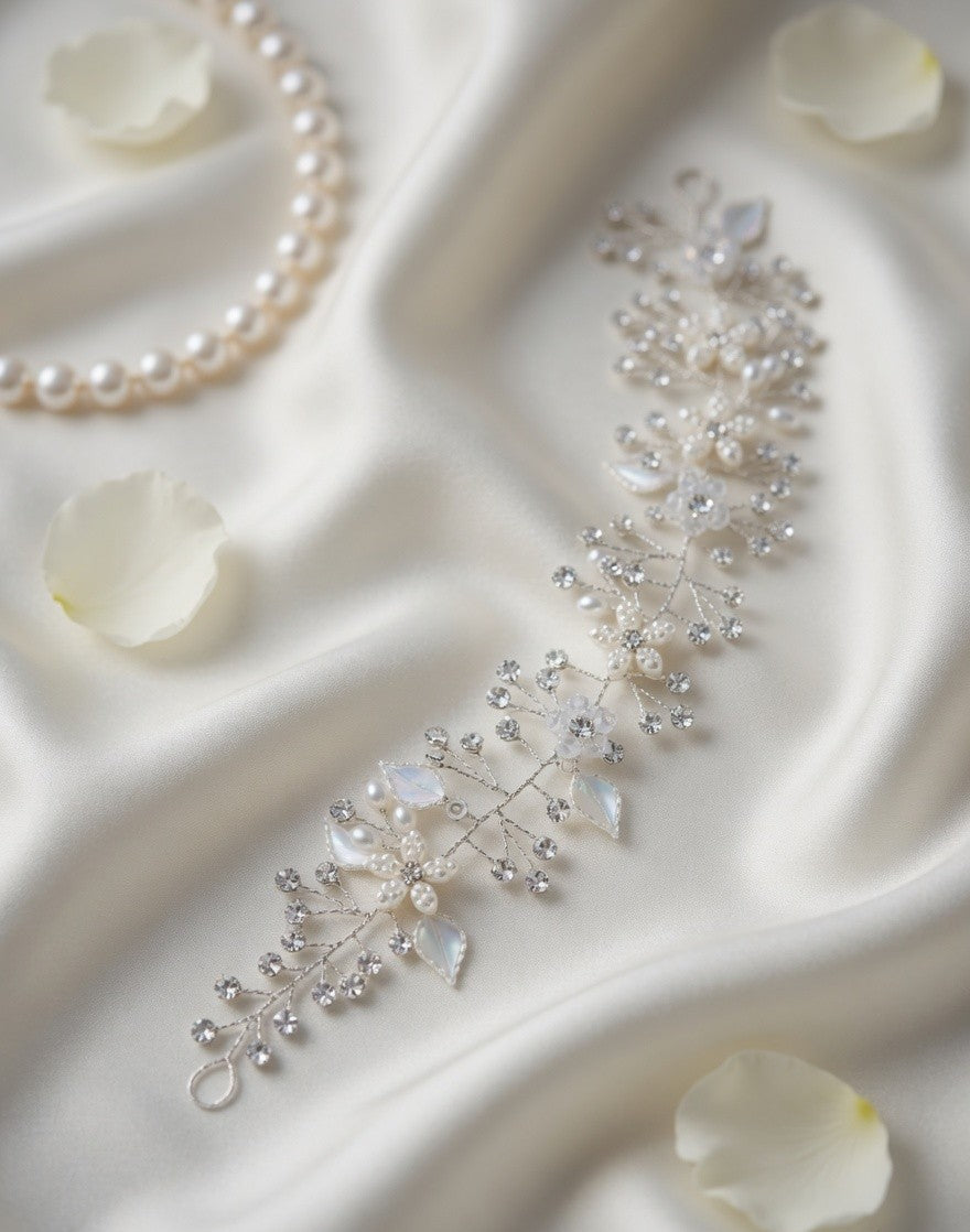 Petal Bridal Hairband - White Floral Bridal Headband - Lustre & Star