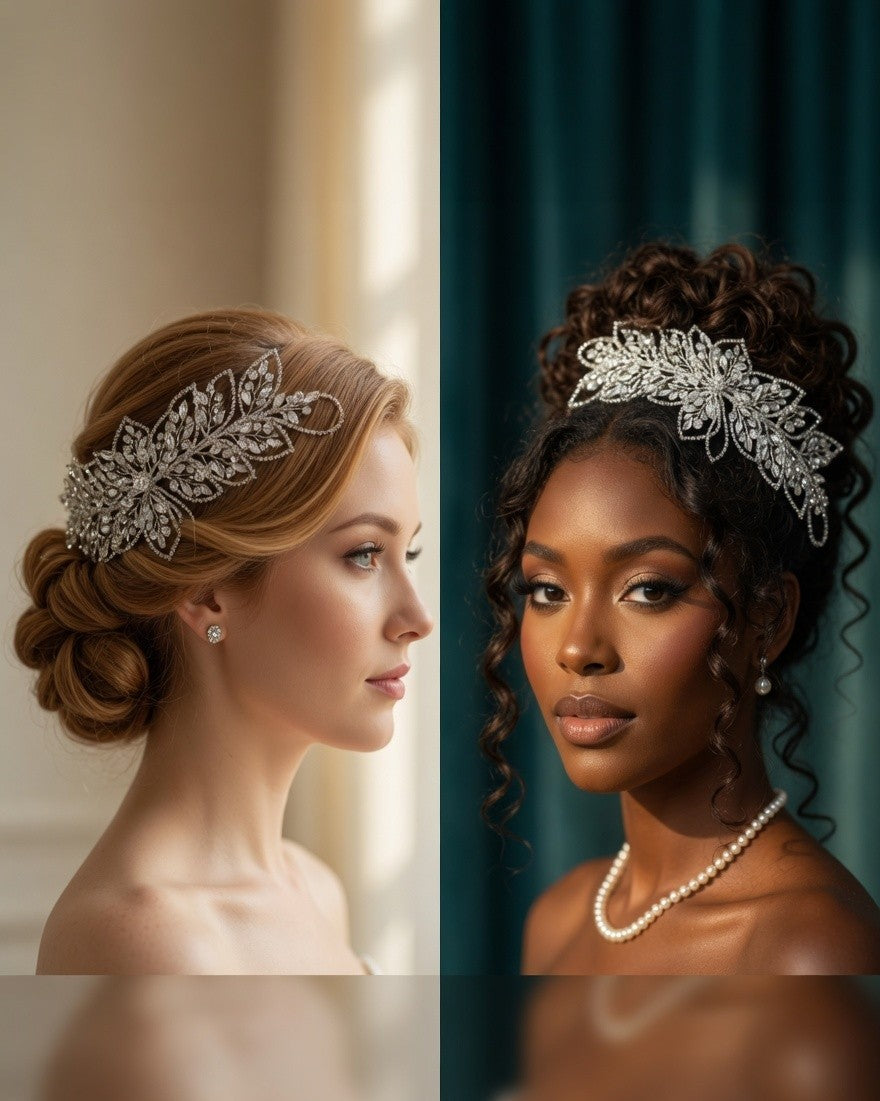 Glow Bridal Hairband - Gold Crystal Bridal Headband - Lustre & Star