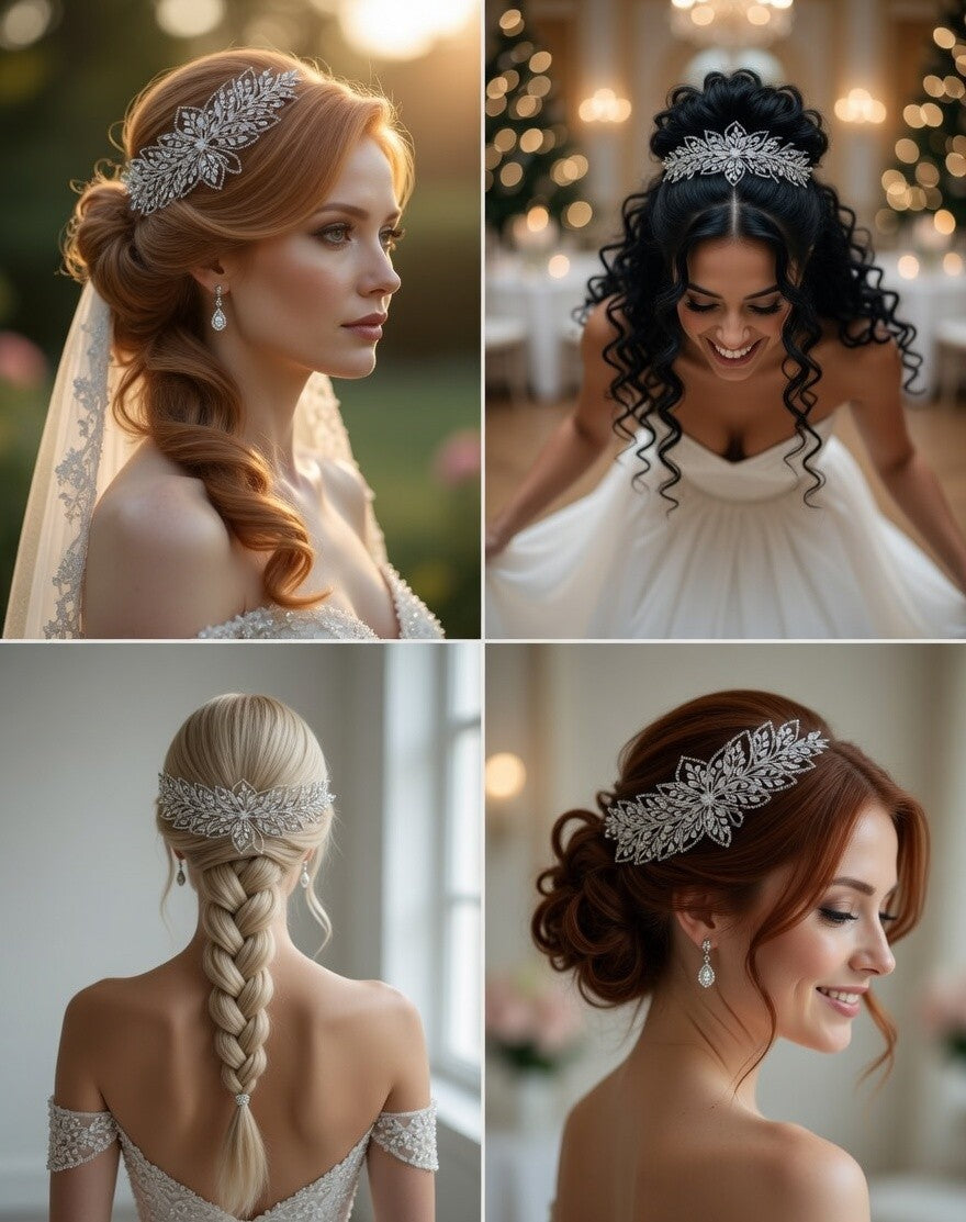 Glow Bridal Hairband - Gold Crystal Bridal Headband - Lustre & Star