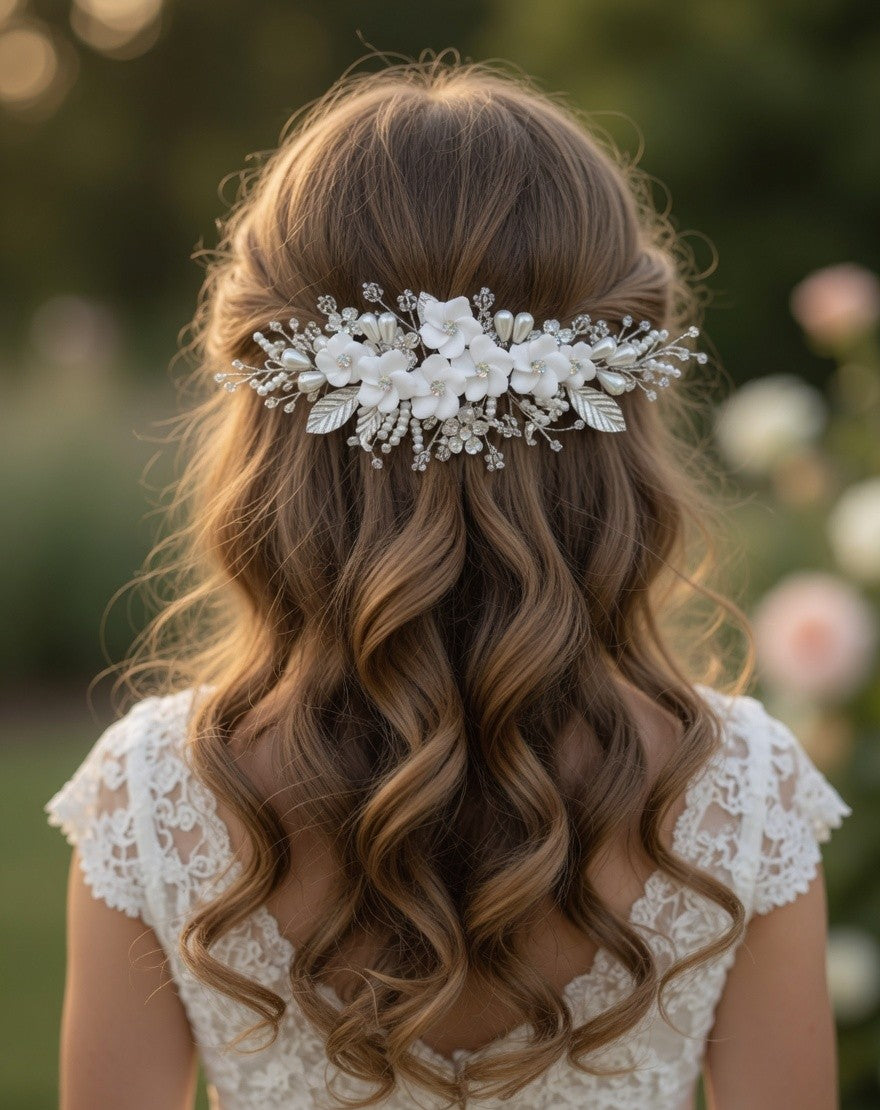 Daisy Dream Flower Girl Hairband - White Floral Kids Headband - Lustre & Star