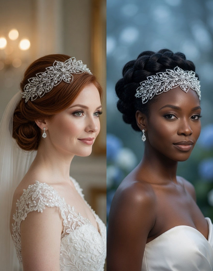 Glow Bridal Hairband - Gold Crystal Bridal Headband - Lustre & Star