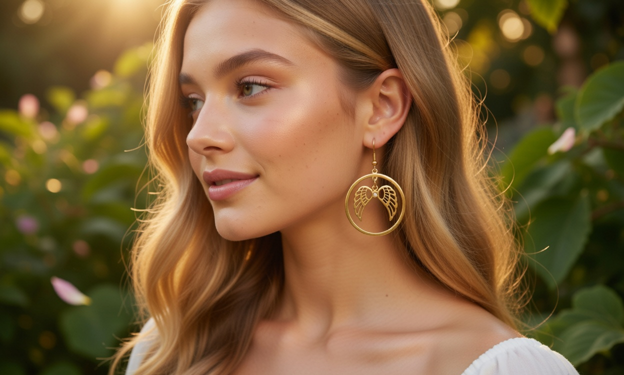 Seraphim Earrings - Gold Stainless Steel Drop Earrings - Lustre & Star