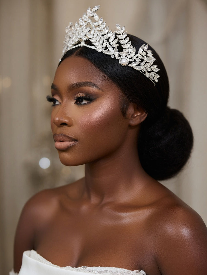 Lumi Tiara - Silver Crystal Bridal Tiara - Lustre & Star