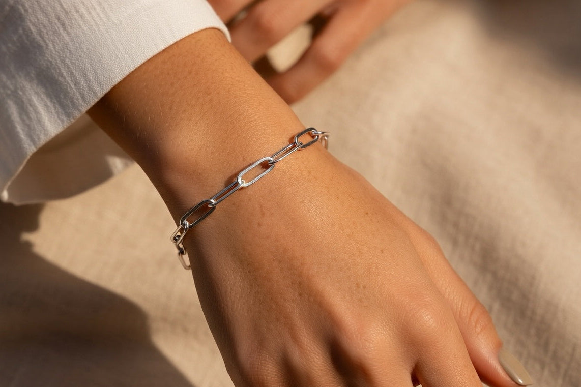 Paperclip Bracelet - Gold Stainless Steel Chain Bracelet - Lustre & Star