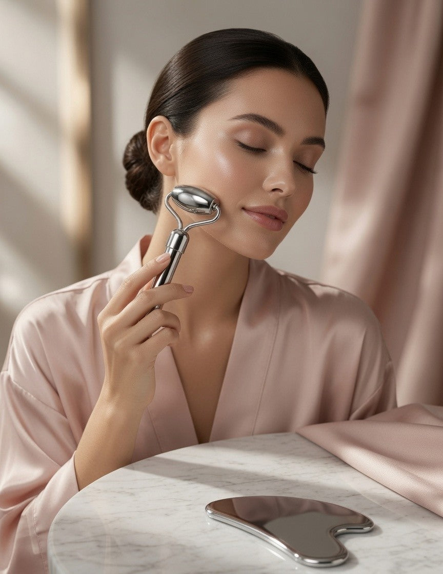 Stainless Steel Roller and Gua Sha