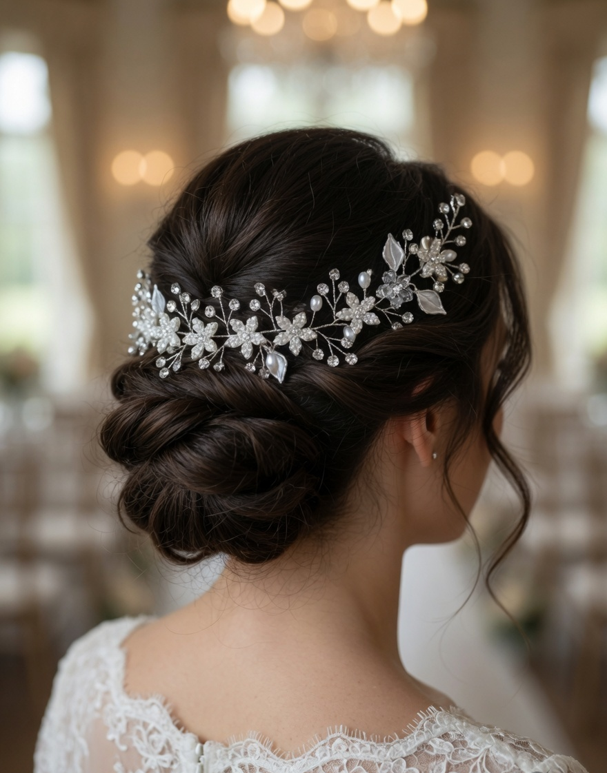 Petal Bridal Hairband - White Floral Bridal Headband - Lustre & Star