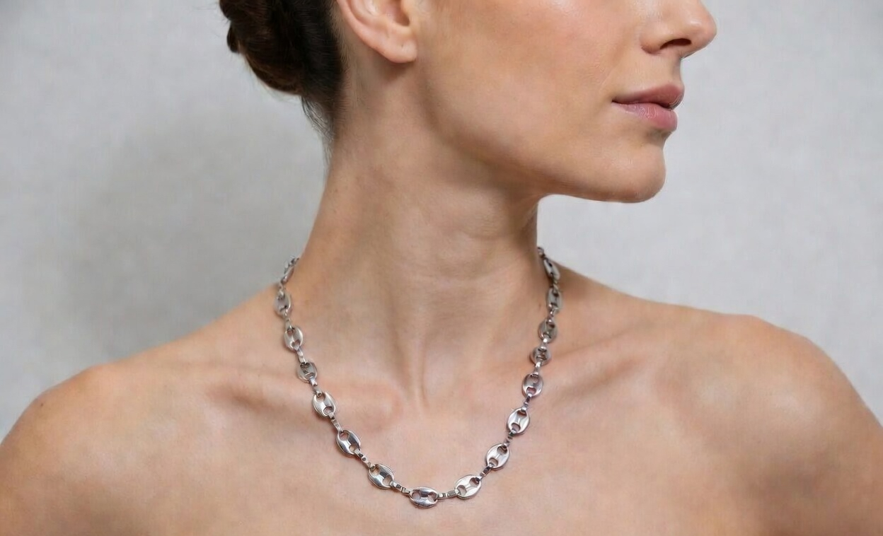 Coffee Bean Chain Necklace - Gold Stainless Steel Chain - Lustre & Star