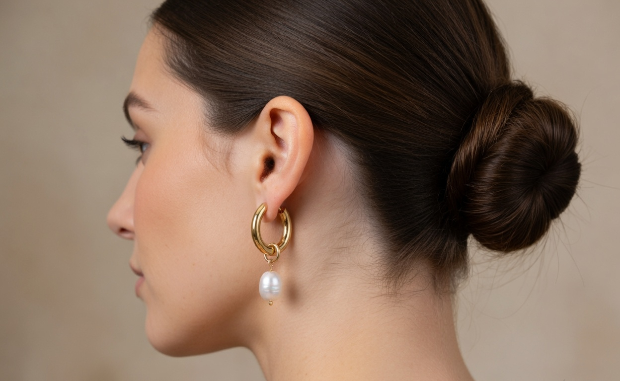 Round Pearl Earrings - Gold and Pearl Stud Earrings - Lustre & Star