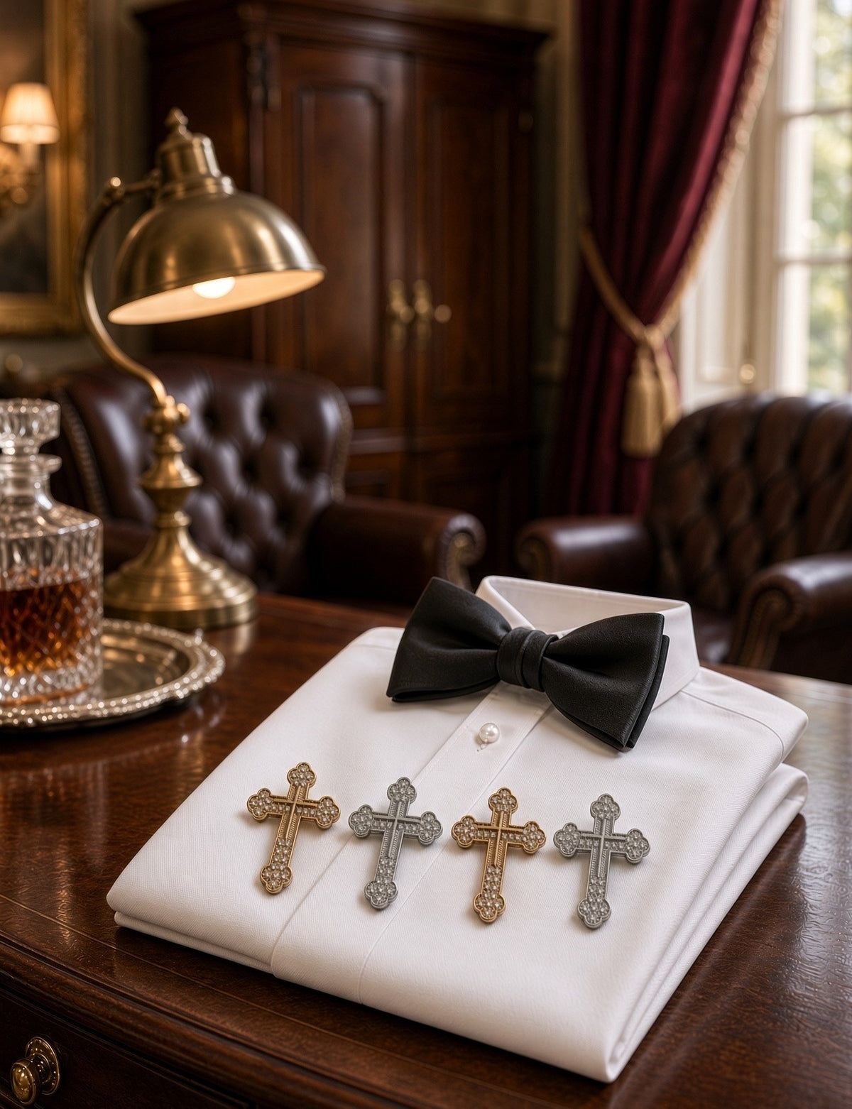 Classic Rhinestone Groom’s Back Cross
