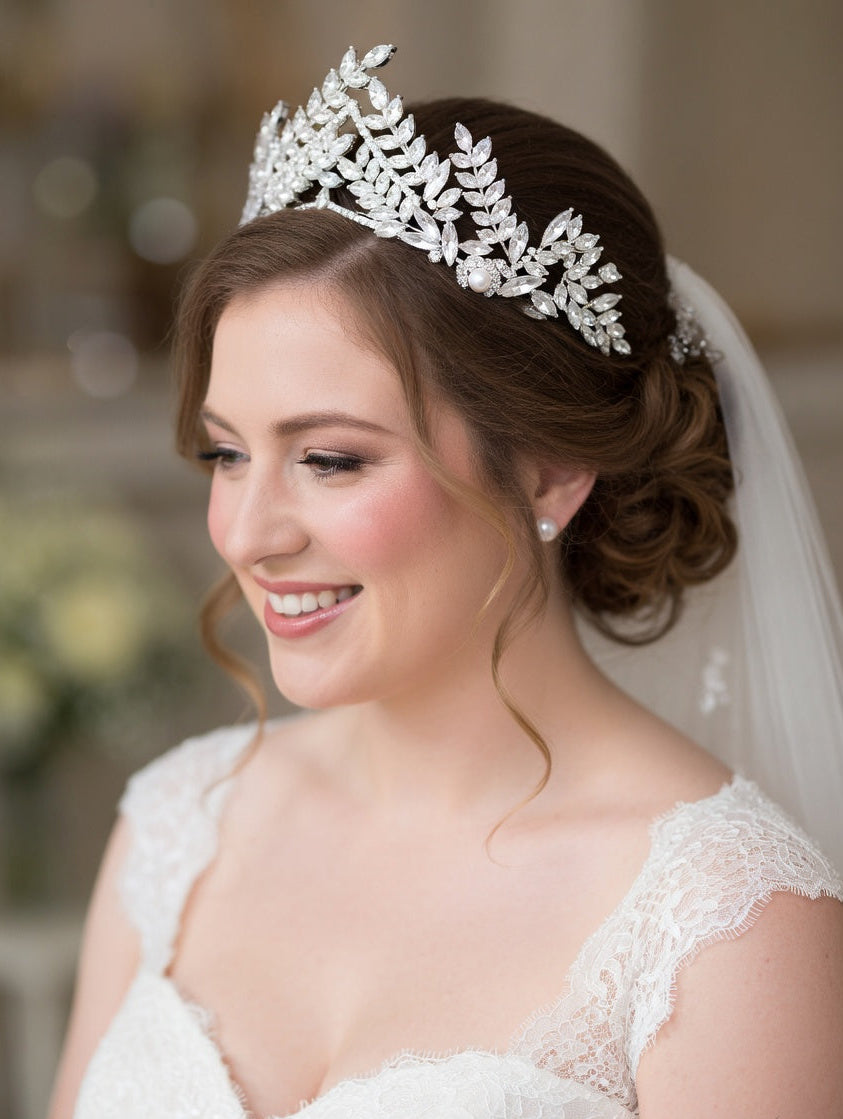 Lumi Tiara - Silver Crystal Bridal Tiara - Lustre & Star