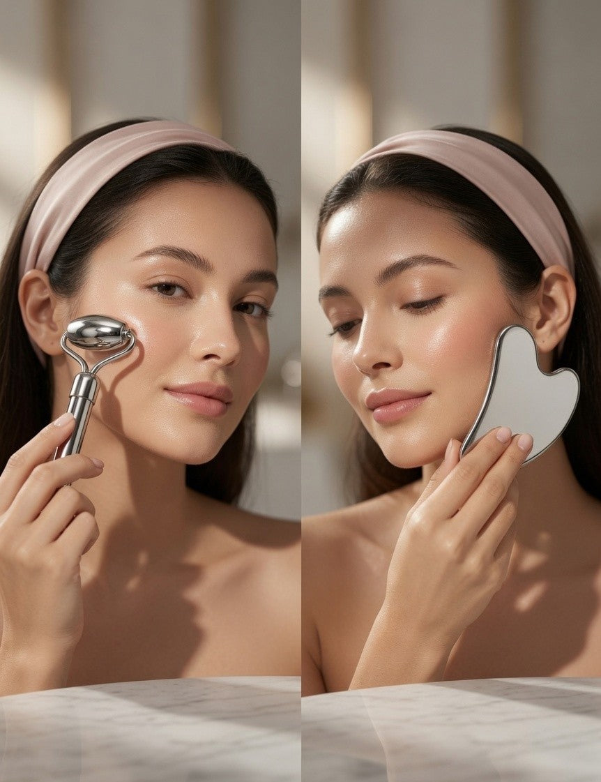 Stainless Steel Roller and Gua Sha