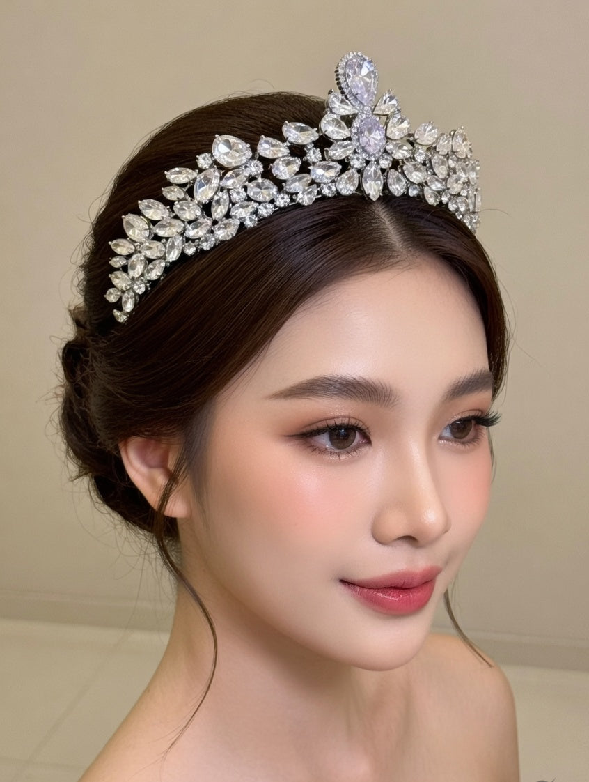 Luma Blue Tiara - Blue Crystal Bridal Tiara - Lustre & Star