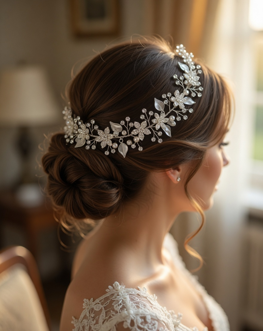 Petal Bridal Hairband - White Floral Bridal Headband - Lustre & Star