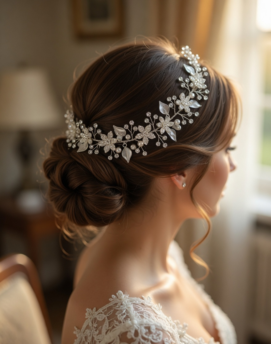 Petal Bridal Hairband - White Floral Bridal Headband - Lustre & Star