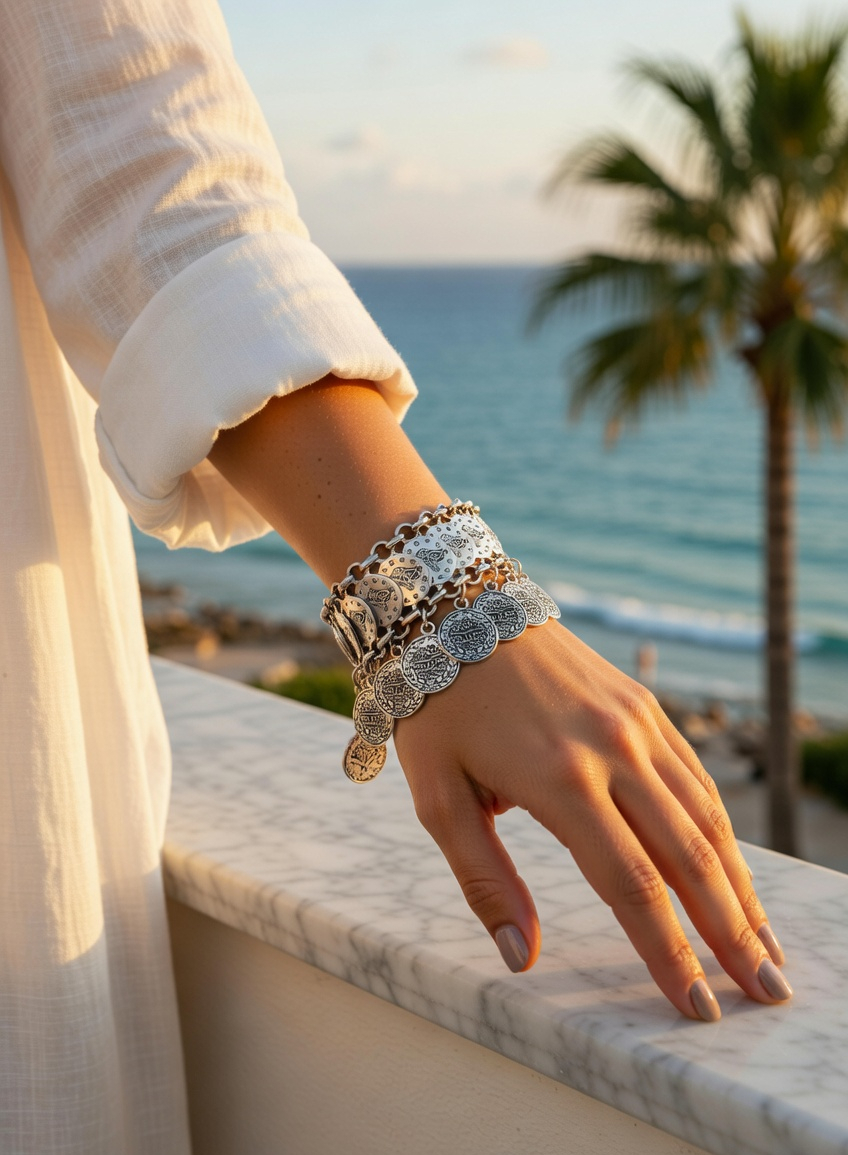Boho Coin Bracelet - Gold Stainless Steel Bracelet - Lustre & Star
