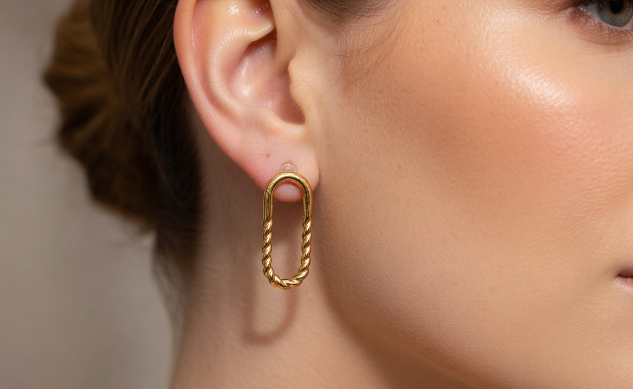 Georgian Twisted Earrings - Gold Stainless Steel Earrings - Lustre & Star