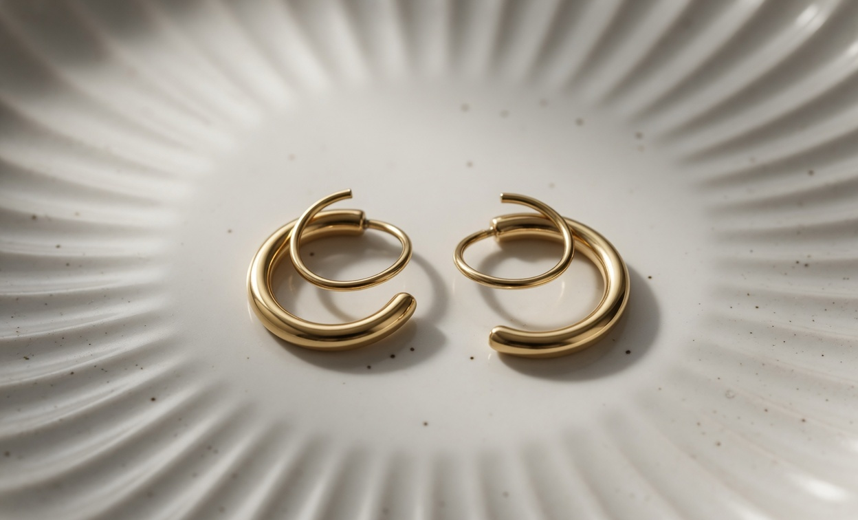 Spiral Earrings - Gold Stainless Steel Hoop Earrings - Lustre & Star
