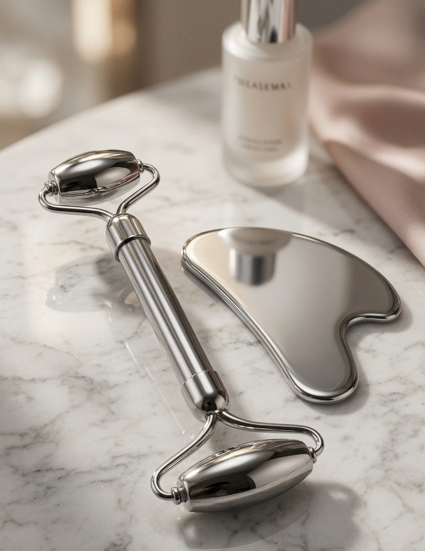 Stainless Steel Roller and Gua Sha