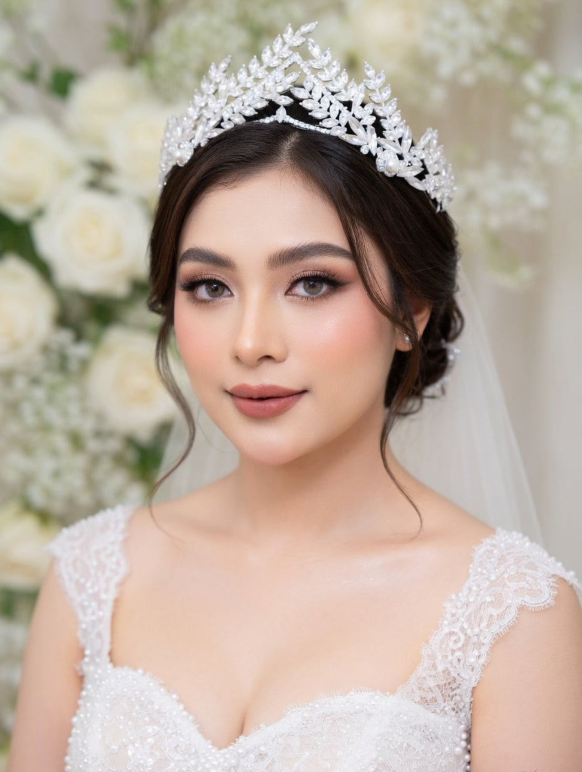 Lumi Tiara - Silver Crystal Bridal Tiara - Lustre & Star