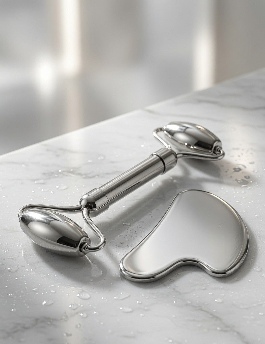 Stainless Steel Roller and Gua Sha