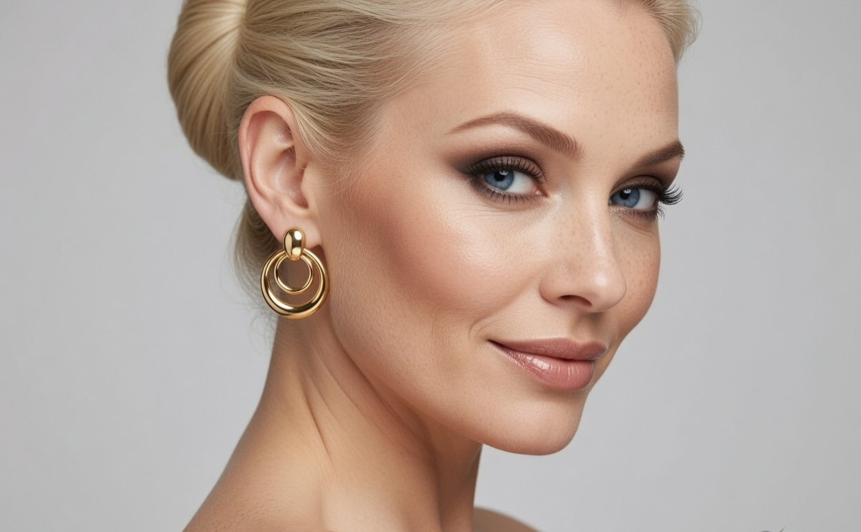 Double Hoop Earrings - Gold Stainless Steel Hoop Earrings - Lustre & Star