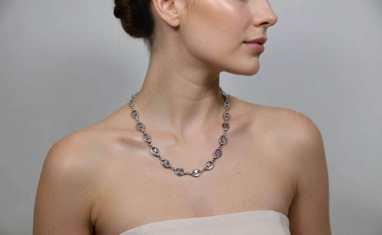 Coffee Bean Chain Necklace - Gold Stainless Steel Chain - Lustre & Star