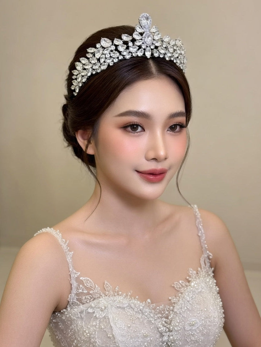 Luma Blue Tiara - Blue Crystal Bridal Tiara - Lustre & Star