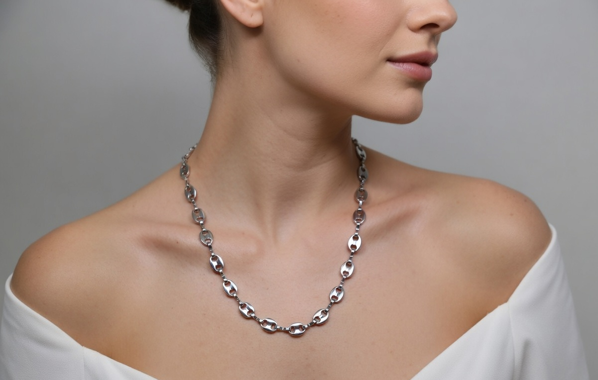 Coffee Bean Chain Necklace - Gold Stainless Steel Chain - Lustre & Star