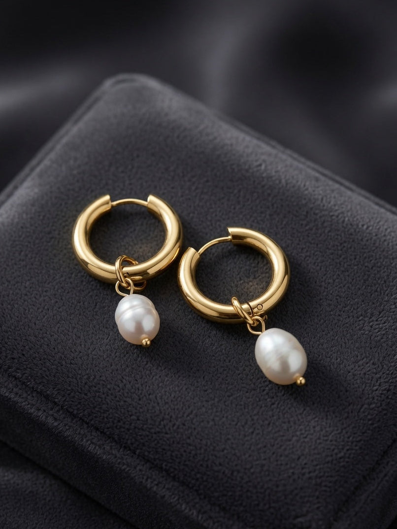 Round Pearl Earrings
