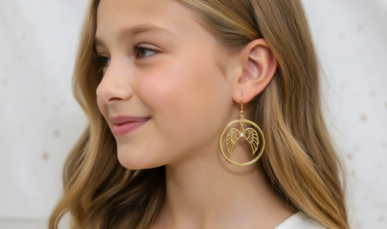Seraphim Earrings - Gold Stainless Steel Drop Earrings - Lustre & Star