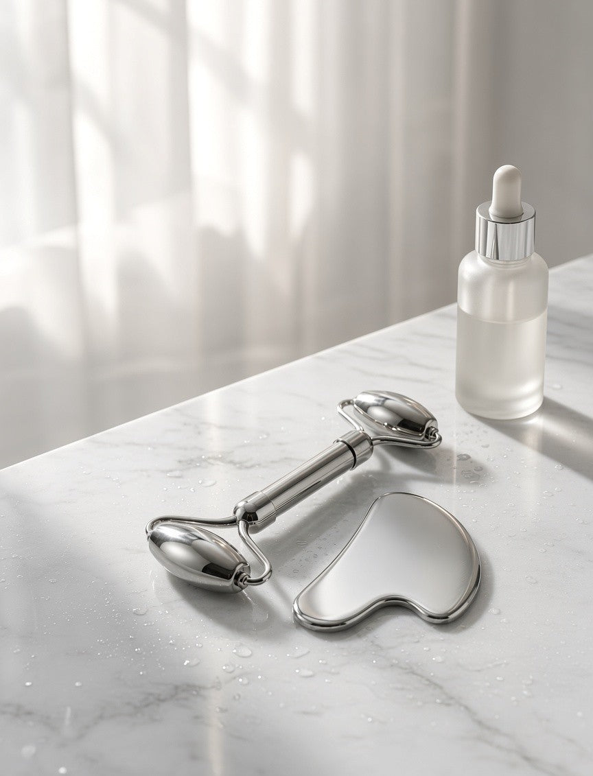 Stainless Steel Roller and Gua Sha