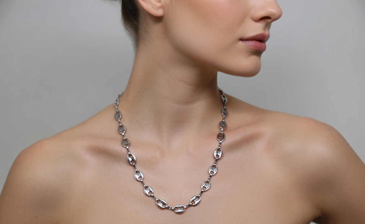Coffee Bean Chain Necklace - Gold Stainless Steel Chain - Lustre & Star