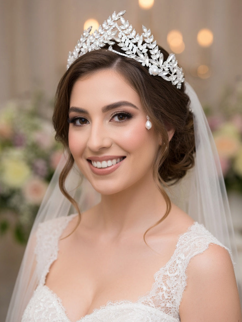 Lumi Tiara - Silver Crystal Bridal Tiara - Lustre & Star