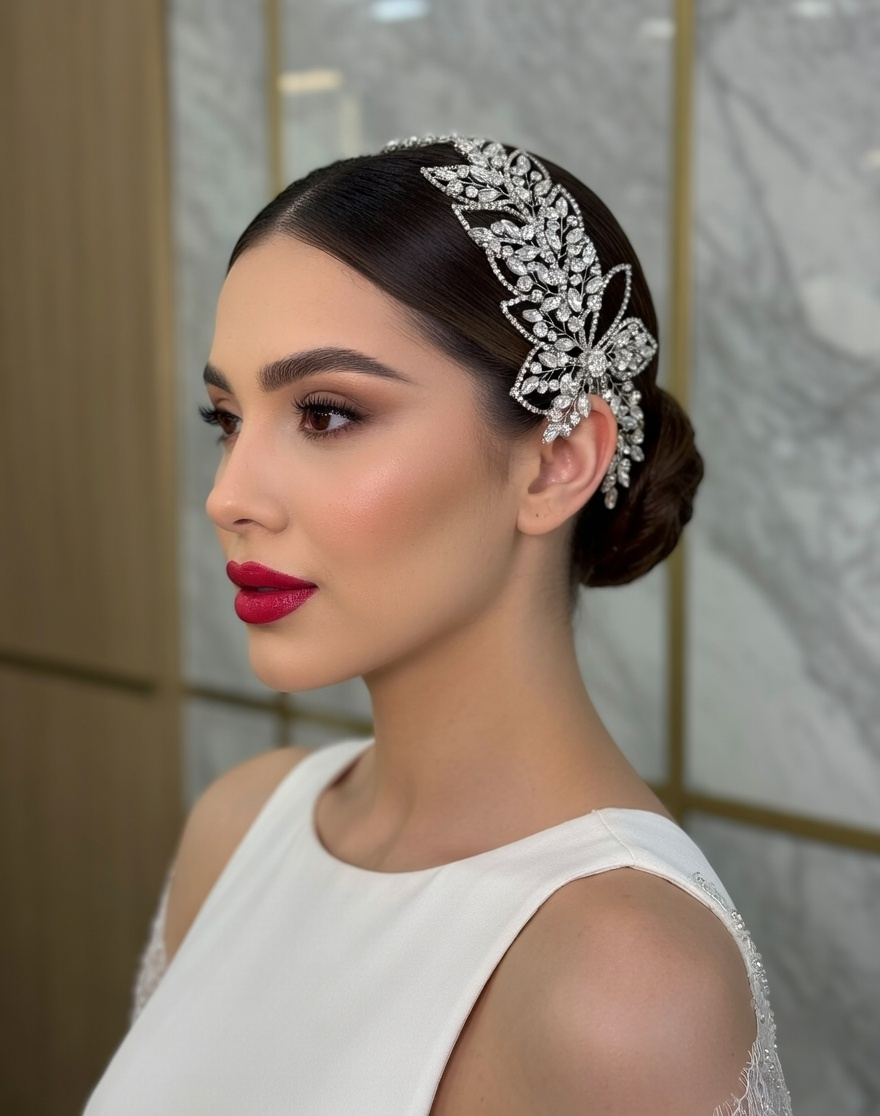 Glow Bridal Hairband - Gold Crystal Bridal Headband - Lustre & Star