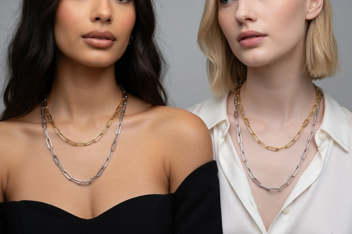 Paperclip Chain Necklace - Gold Stainless Steel Chain - Lustre & Star