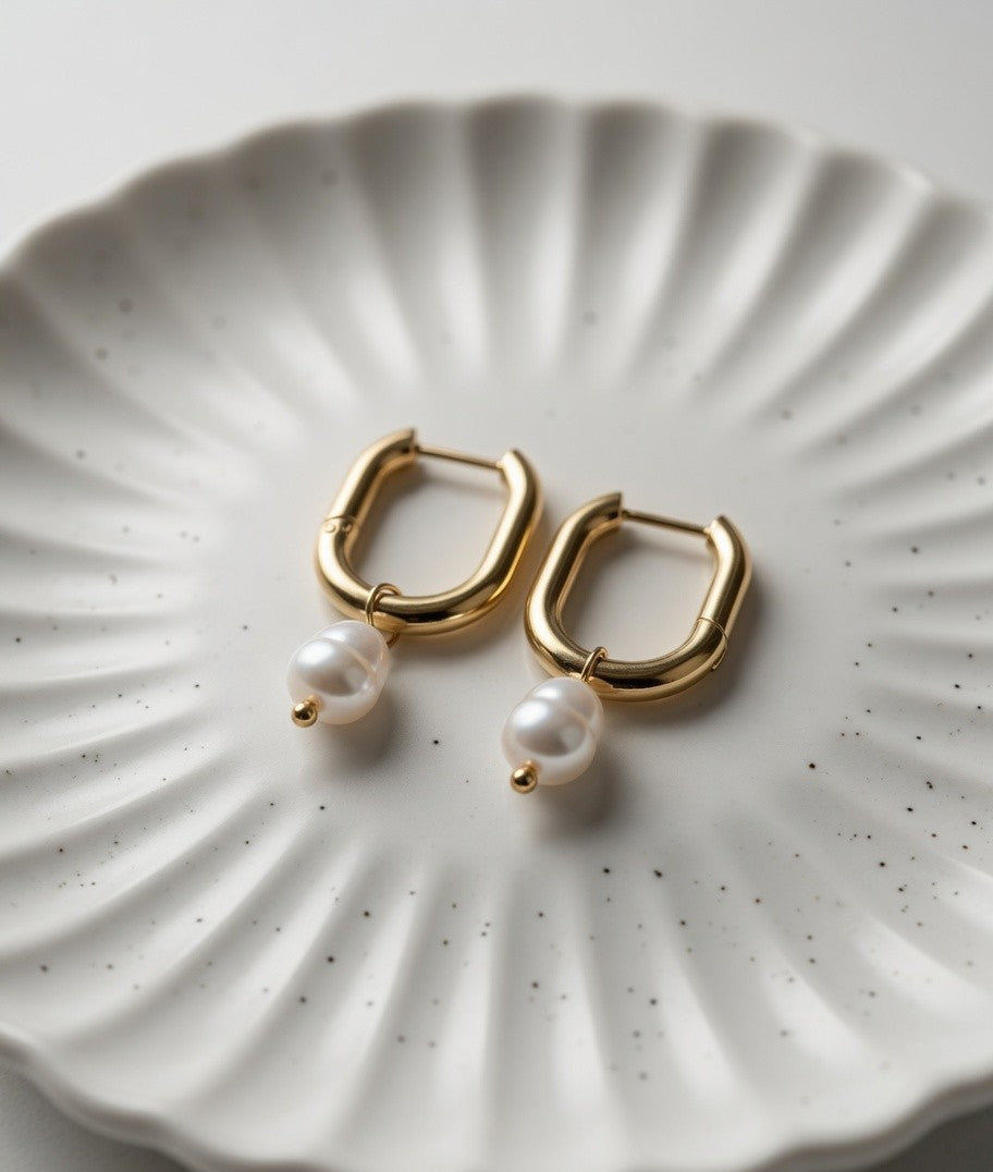 Gatsby Pearl Loop Earrings
