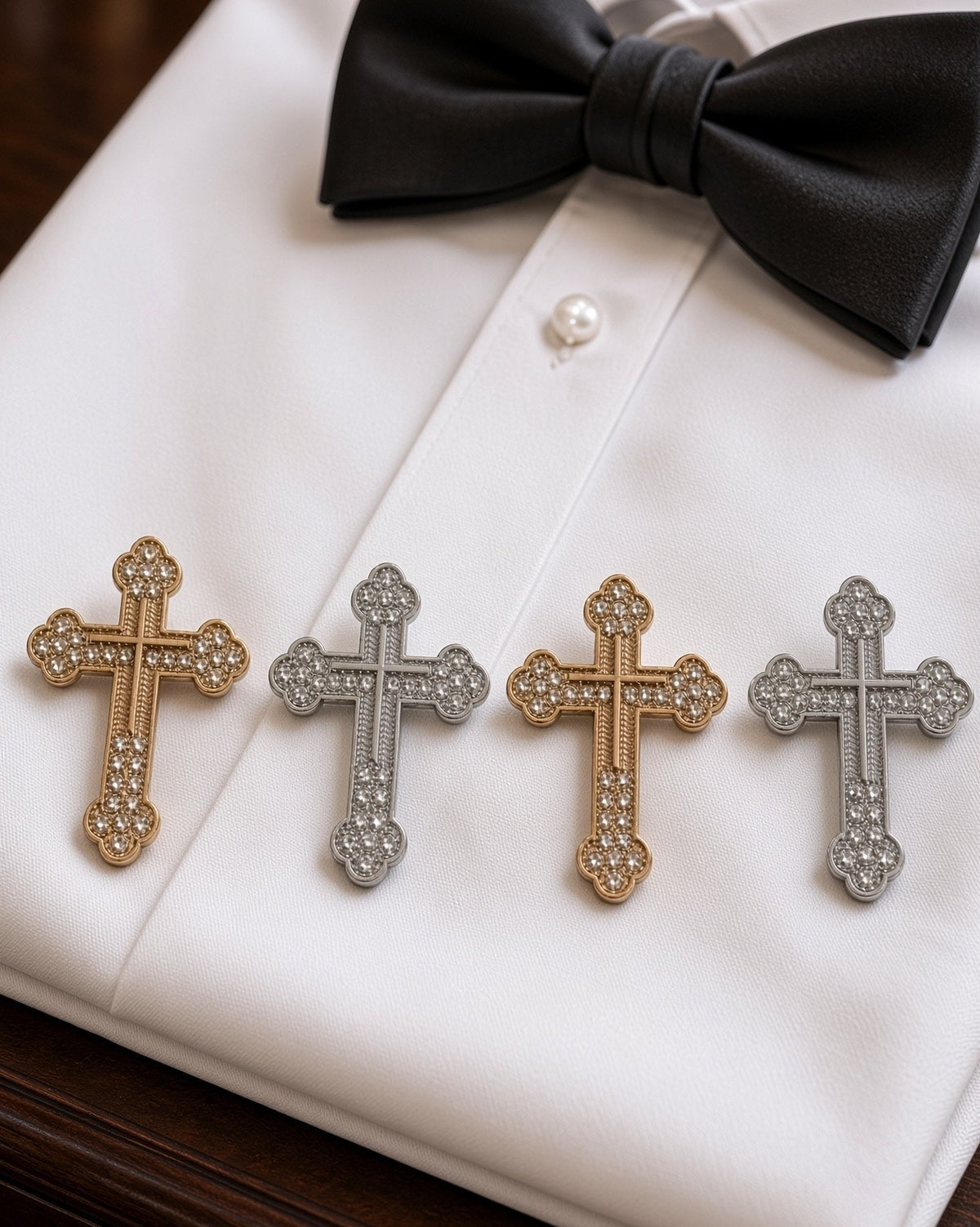 Classic Rhinestone Groom’s Back Cross