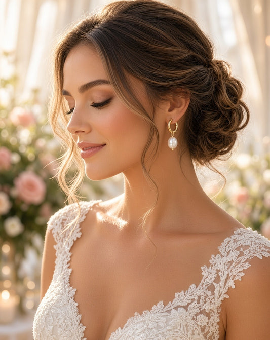 Round Pearl Earrings