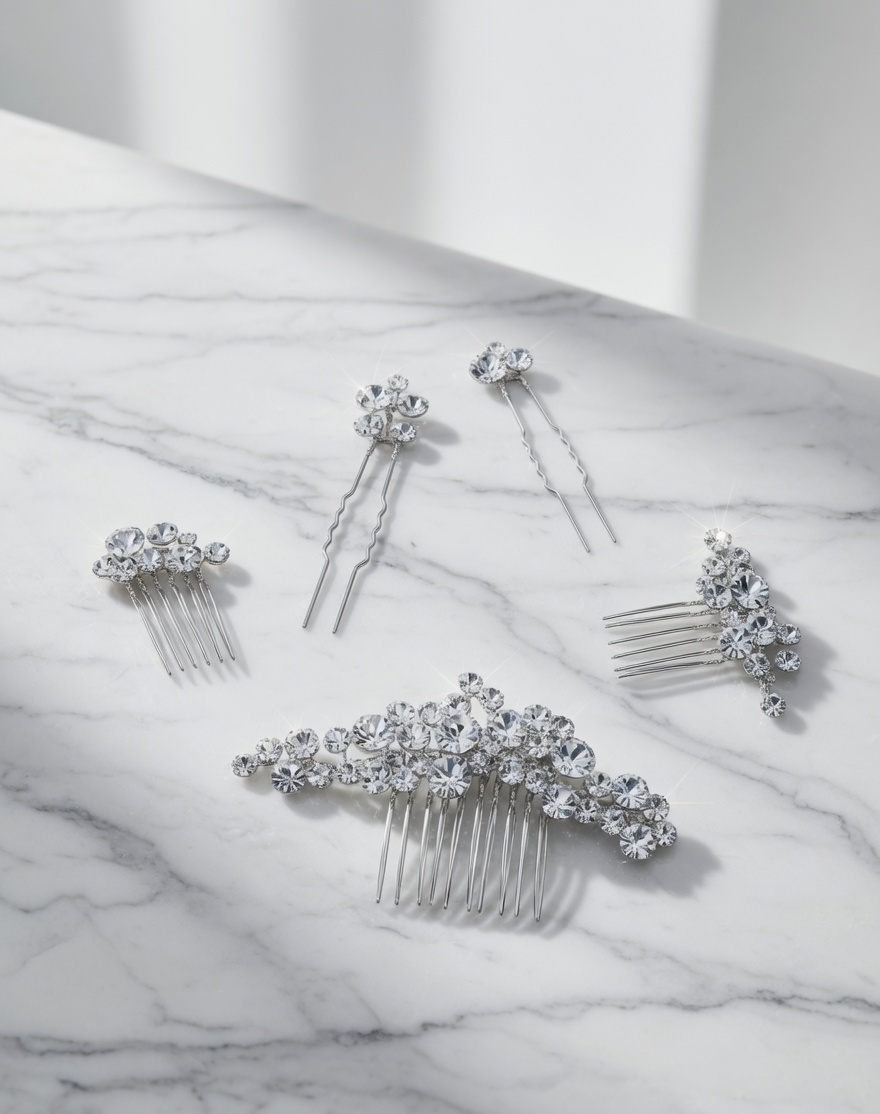 Vela Bridal Hair Comb - Gold Crystal Bridal Hair Comb - Lustre & Star